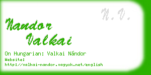 nandor valkai business card